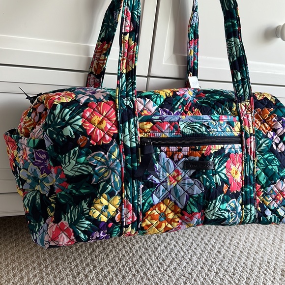 Vera Bradley Small Travel Duffel Bag Happy Blooms - Picture 10 of 14